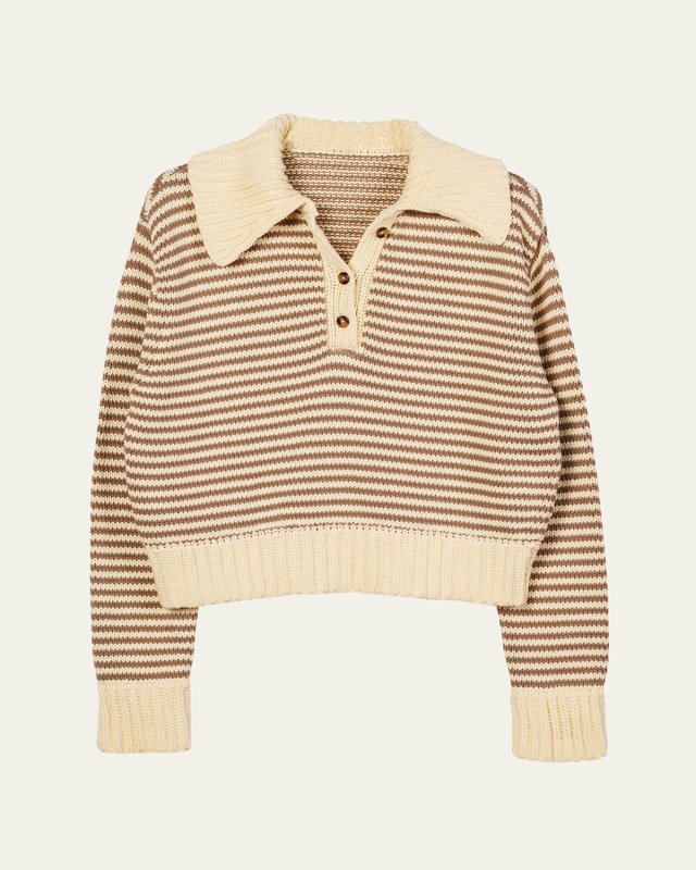 Doro Stripe Henley Sweater